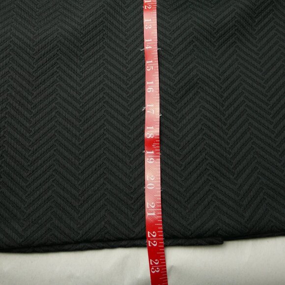 Black Chevron Faux Leather Waistband Pencil Knee Skirt - Picture 3 of 5